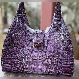Brahmin Adrian Passion Purple Melburne Leather Satchel NWT PRETTY EYE  FIRM